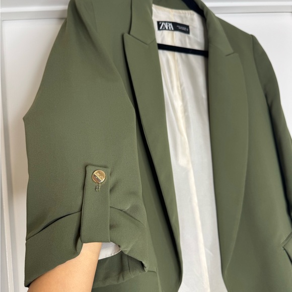 Zara Women's Vibrant Green Suit Jacket - Picture 4 of 4